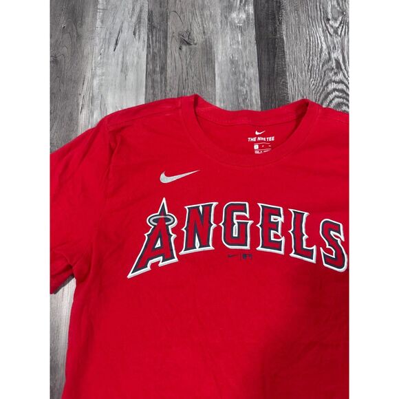 The Nike Tee Los Angeles Angels #27 Mike Trout Men's Small Red T-shirt - Picture 2 of 4